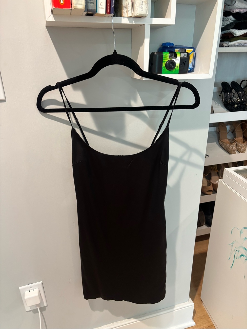 Oh Polly Black Spaghetti Strap Slip Dress